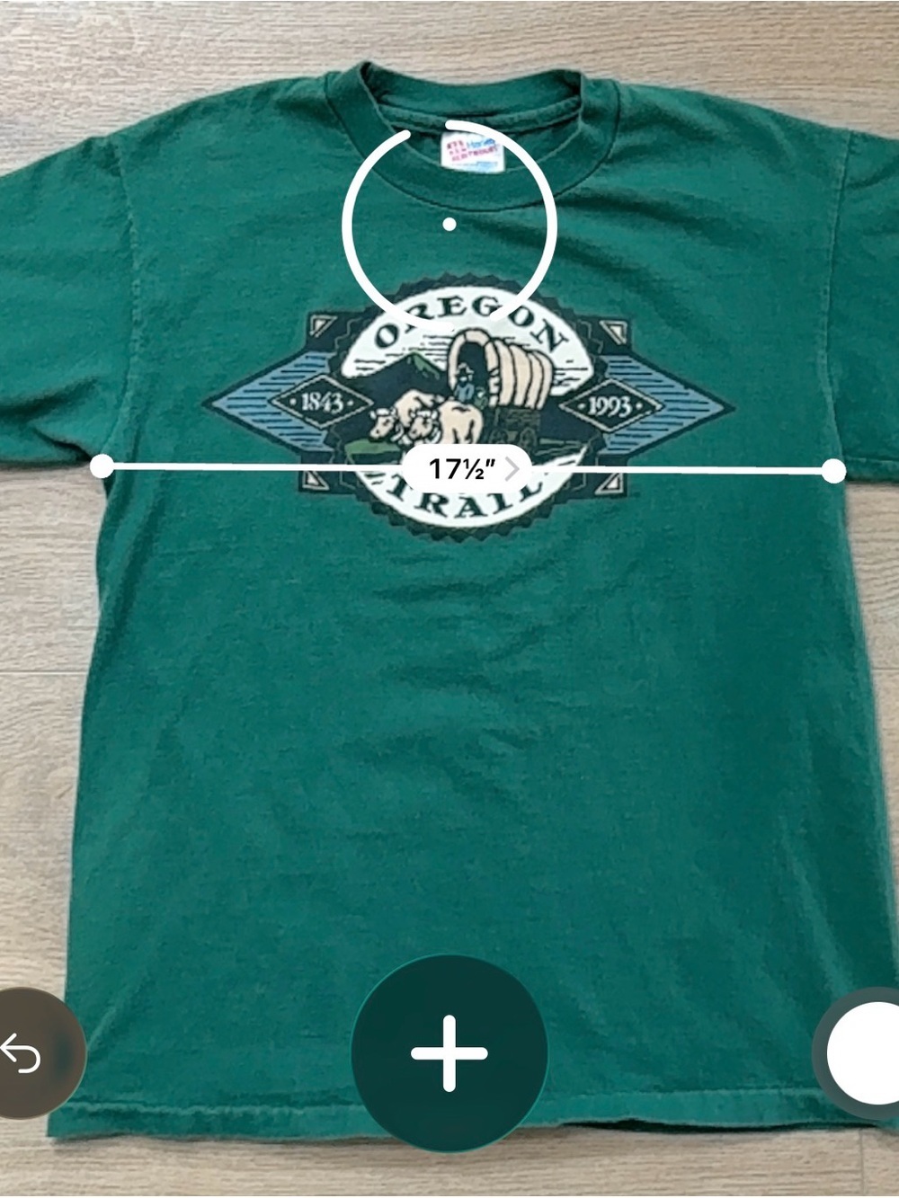 Vintage 90s Single Stitch Hanes Oregon Trail T-Shirt Green 100% Cotton USA S/M - Picture 8 of 9